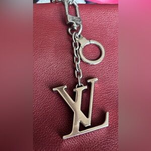 Louis Vuitton silver tone monogram Key Chain Bag Charm
